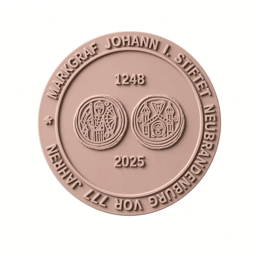 Gussmodell einer Gedenkmedaille zum 777-jährigen Jubiläum von Neubrandenburg